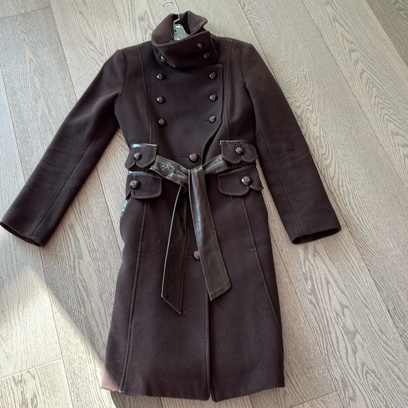 Mackage Jackets & Blazers - Mackage Women's Double-Breasted Chocolate Brown Wool Coat with Belt